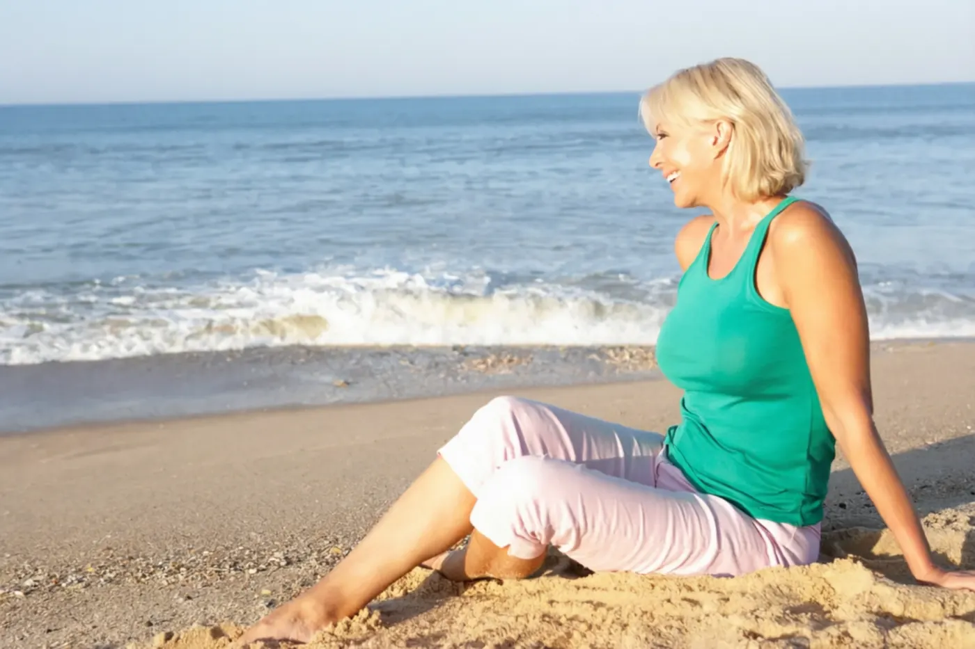 Woman relaxing on the beach